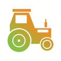 hermoso icono de glifo de vector de tractor