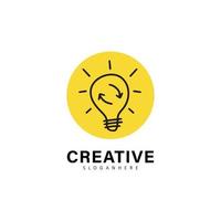 Light bulb creative idea hand drawn vector logo design