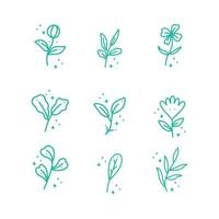 Set of floral icon in flat design vector illustration Vector Formats