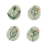 Set of floral icon in flat design vector illustration Vector Formats