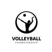 vóleibol logo modelo diseño vector icono ilustración