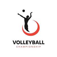 vóleibol logo modelo diseño vector icono ilustración