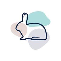 rabbit line design template icon vector illustration