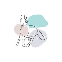 Horse line design template icon vector illustration