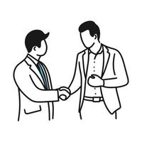 Flat people characters Two business partners handshaking flat vector illustration