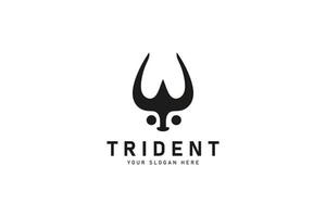 Bull Trident logo design icon vector illustration