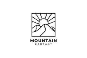 Hills Mountain Peaks for Adventure Outdoor logo design vector