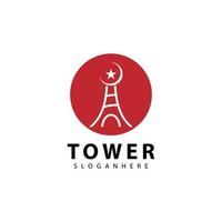 Tower logo  symbol vector icon design illustration template