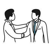 Flat people characters Two business partners handshaking flat vector illustration