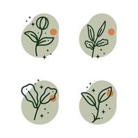 Set of floral icon in flat design vector illustration Vector Formats