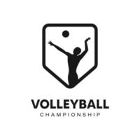 vóleibol logo modelo diseño vector icono ilustración