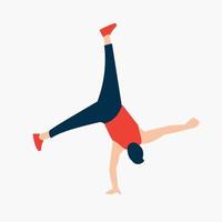 Flat people characters acrobatic dancer, template design vector icon illustration