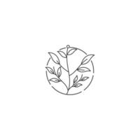 plantilla de diseño de icono de vector de floristería de belleza