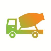 Beautiful Mixer truck Glyph Vector Icon