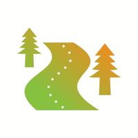 Beautiful Road Glyph Vector Icon