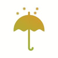 Beautiful Snow In Umbrella Glyph Vector Icon