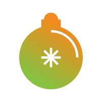 Beautiful Christmas Ball Glyph Vector Icon