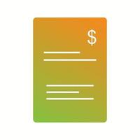 Beautiful Billing Glyph Vector Icon