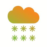 Beautiful Snowfall Glyph Vector Icon