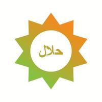 hermoso icono de vector de glifo de etiqueta halal