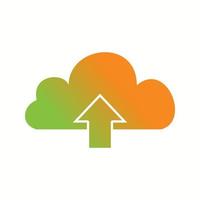 Beautiful Cloud Upload Glyph Vector Icon