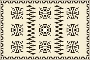 Aztec Kilim rug pattern. Aztec Kilim geometric retro black and white color traditional pattern use for carpet, area rug, mat, tapestry. Ethnic carpet pattern use for home decoration elements. vector