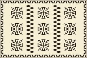 Aztec Kilim rug pattern. Aztec Kilim geometric retro black and white color traditional pattern use for carpet, area rug, mat, tapestry. Ethnic carpet pattern use for home decoration elements. vector