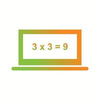 Beautiful Online Calculation Glyph Vector Icon