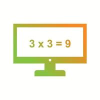 hermosa matemática en el icono de vector de glifo de pantalla