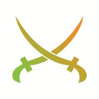 Beautiful Two Swords Glyph Vector Icon