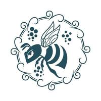 icono de diseño de ilustraciones de logotipo de abeja vector