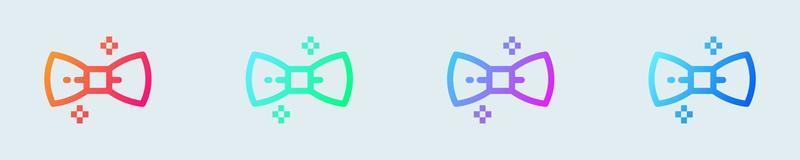 Bowties line icon in gradient colors. Bow tie signs vector illustration.