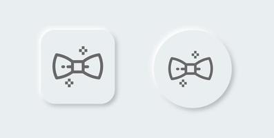 Bowties line icon in neomorphic design style. Bow tie signs vector illustration.