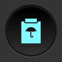 Dark button flat icons on round backgrounds. Building construction insurance dark circle vector icon