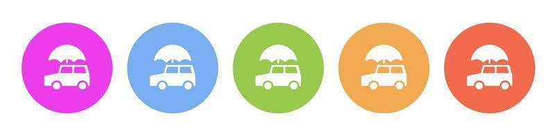 Multi colored flat icons on round backgrounds. Auto, car, insurance multicolor circle vector icon on white background
