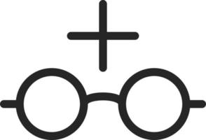 Glasses, mark, read vector icon. Multimedia minimalist outline vector icon. on white background