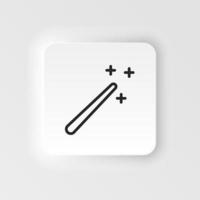 Magic, stick, wizard vector icon. Element of design tool for mobile concept and web apps vector. Thin neumorphic style vector icon for website design on neumorphism white background