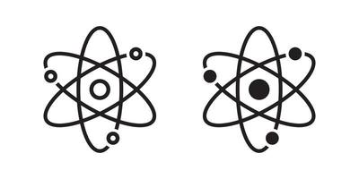 átomo o protón núcleo, Ciencias tecnología, molecular firmar símbolo aislado vector ilustración.