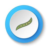 redondo botón para web icono, vegetal. botón bandera redondo, Insignia interfaz para solicitud ilustración en blanco antecedentes vector