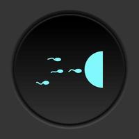 Dark button icon Artificial insemination sperm. Button banner round badge interface for application illustration on darken background vector