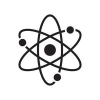 Atom or proton nucleus, science technology, molecular sign symbol isolated vector illustration.