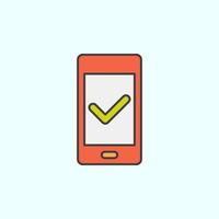 phone, check color vector icon, vector illustration on white background