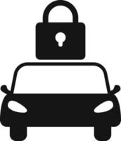 Car lock icon, vector simple isolated black illustration.