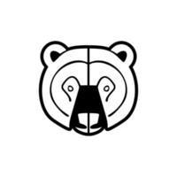 Vector logo of a black and white bear.