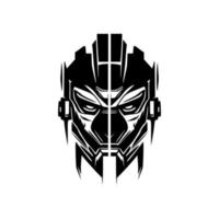 Robot logo composed of black and white vector graphics.