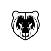 vector logo presentando un ilustración de un negro y blanco oso.