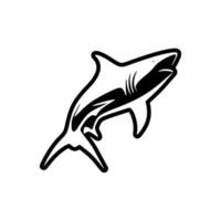 Vector logo of a black and white shark.