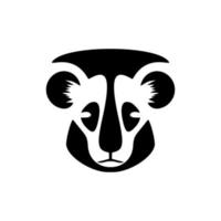 Monochrome koala logo vector graphic.