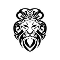 vector logo de un negro y blanco león.