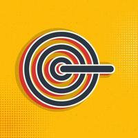 target, bullseye pop art, retro icon. Vector illustration of pop art style on retro background